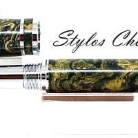 Plume elegance ebonite bleu noir et jaune platine 4