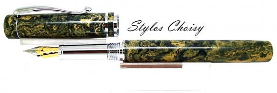 Plume elegance ebonite bleu noir et jaune platine 4