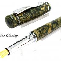 Plume elegance ebonite bleu noir et jaune platine 6