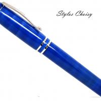 Plume elegance senior galalithe bleue nacree et ondee 1